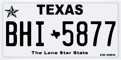 TX license plate BHI5877