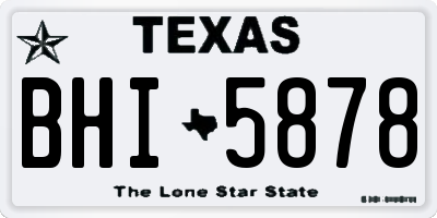 TX license plate BHI5878