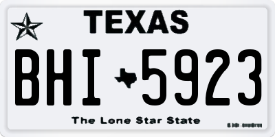 TX license plate BHI5923