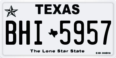 TX license plate BHI5957