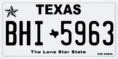 TX license plate BHI5963