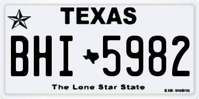 TX license plate BHI5982