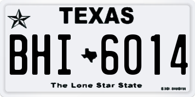 TX license plate BHI6014