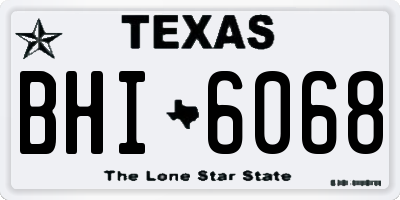 TX license plate BHI6068