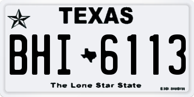 TX license plate BHI6113