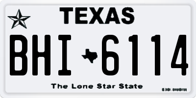 TX license plate BHI6114