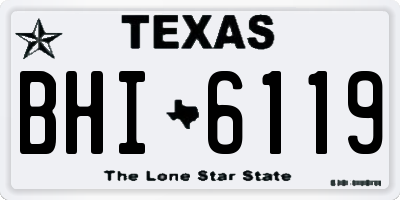 TX license plate BHI6119