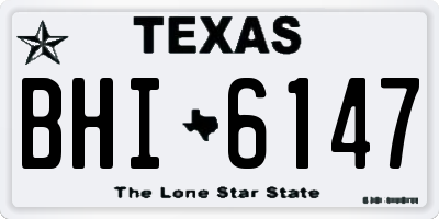 TX license plate BHI6147