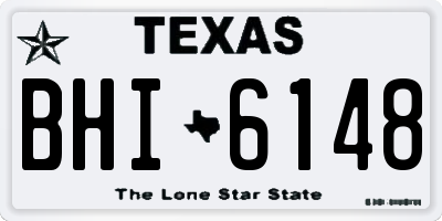 TX license plate BHI6148