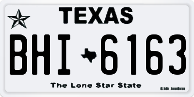 TX license plate BHI6163