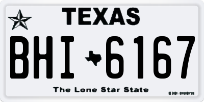 TX license plate BHI6167