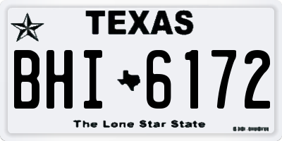 TX license plate BHI6172