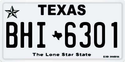 TX license plate BHI6301