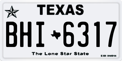 TX license plate BHI6317
