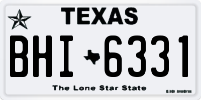 TX license plate BHI6331