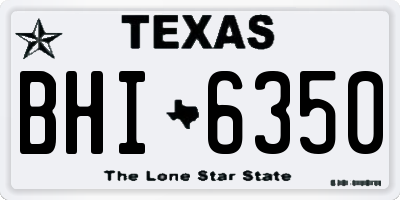 TX license plate BHI6350