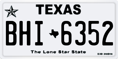TX license plate BHI6352