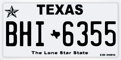 TX license plate BHI6355