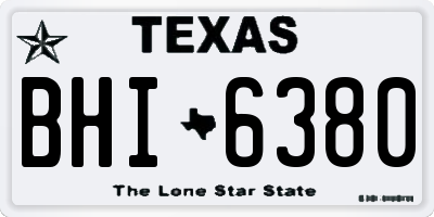 TX license plate BHI6380