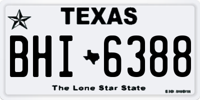 TX license plate BHI6388