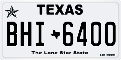 TX license plate BHI6400