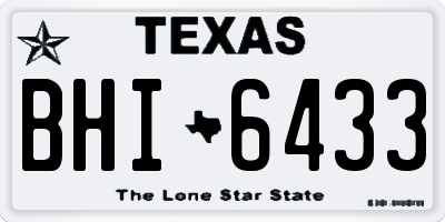 TX license plate BHI6433