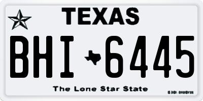 TX license plate BHI6445