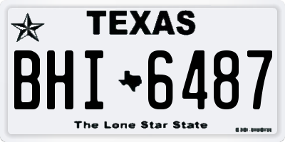 TX license plate BHI6487