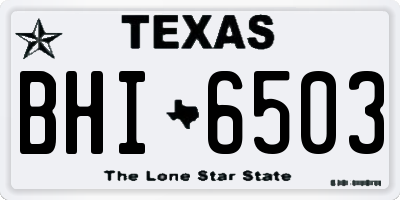TX license plate BHI6503