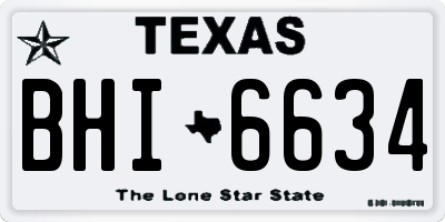 TX license plate BHI6634