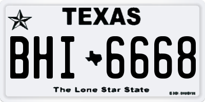 TX license plate BHI6668