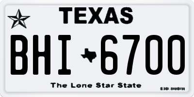 TX license plate BHI6700