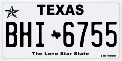 TX license plate BHI6755