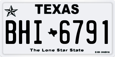 TX license plate BHI6791
