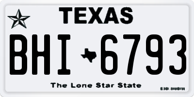 TX license plate BHI6793