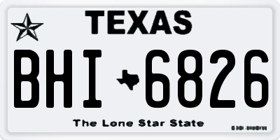 TX license plate BHI6826