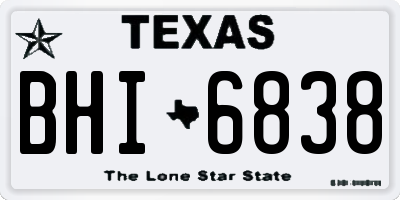 TX license plate BHI6838