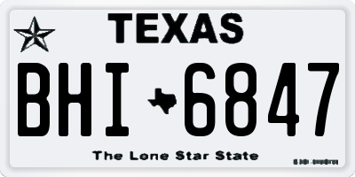 TX license plate BHI6847