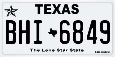TX license plate BHI6849