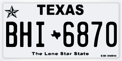 TX license plate BHI6870