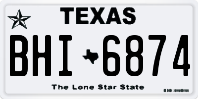 TX license plate BHI6874