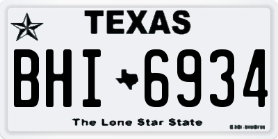 TX license plate BHI6934