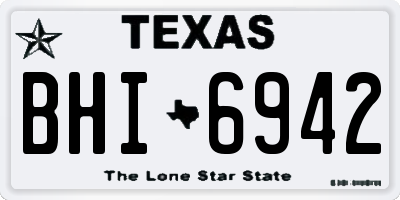 TX license plate BHI6942