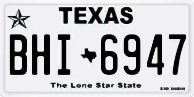 TX license plate BHI6947