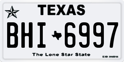 TX license plate BHI6997