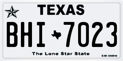 TX license plate BHI7023