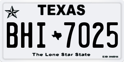 TX license plate BHI7025