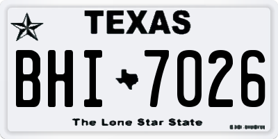 TX license plate BHI7026