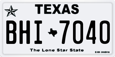 TX license plate BHI7040