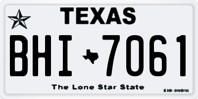 TX license plate BHI7061
